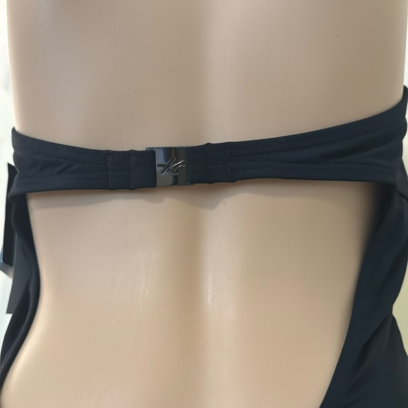 NWT Kenneth Cole Tummy Toner Black & Yellow Swimsuit Size Large - Picture 5 of 11